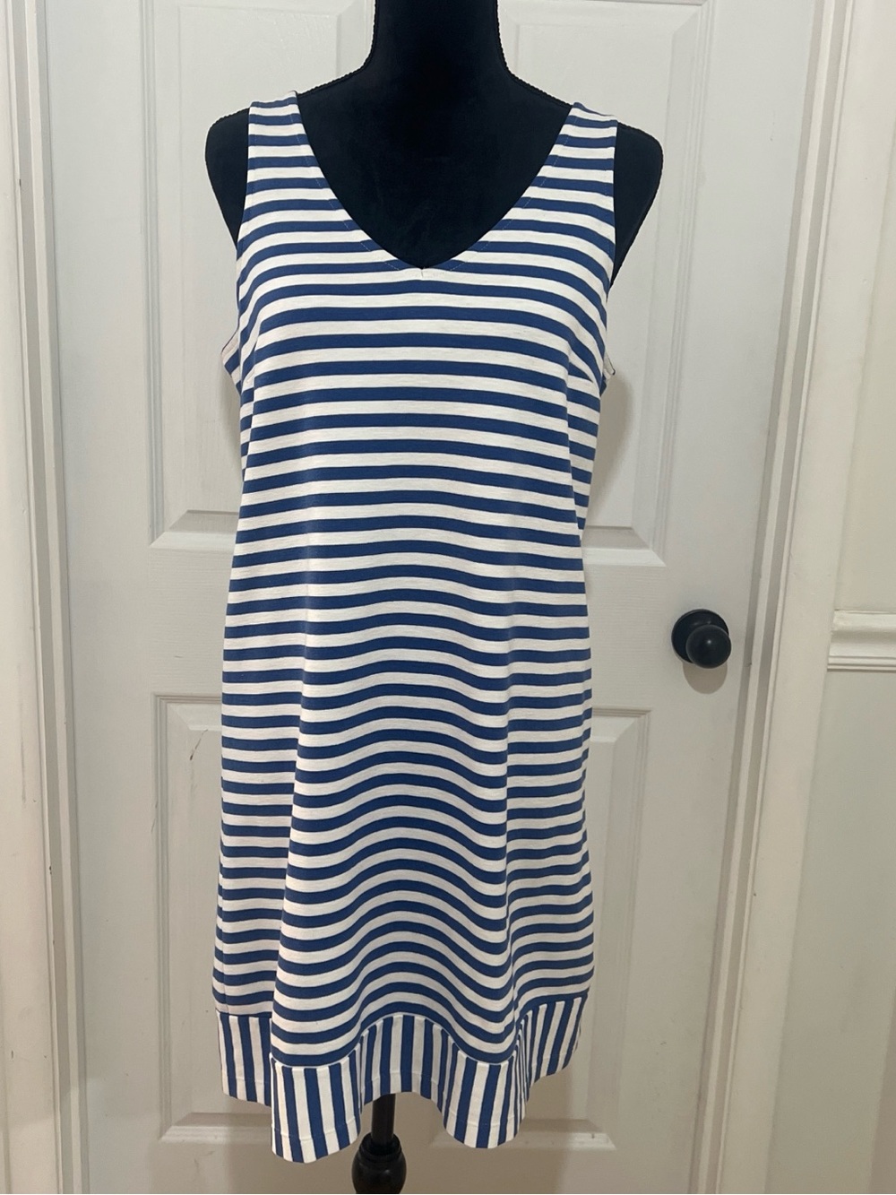 Old Navy Blue and White Striped Tank Dress